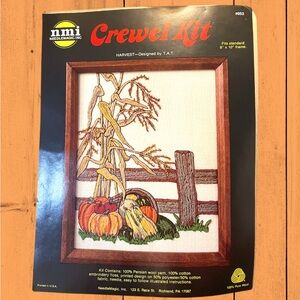 Vtg 1981 NEW Crewel Embroidery Kit HARVEST SCENE Complete *open Pkg